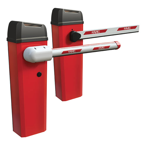Red FAAC B614 Automatic Barrier | 24V Electric Car Parking Barrier