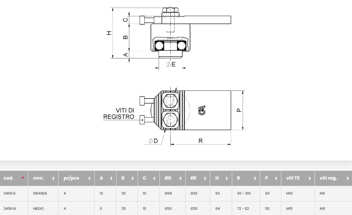 Combiarialdo Adjustable Hinge with Screws and Bearing
